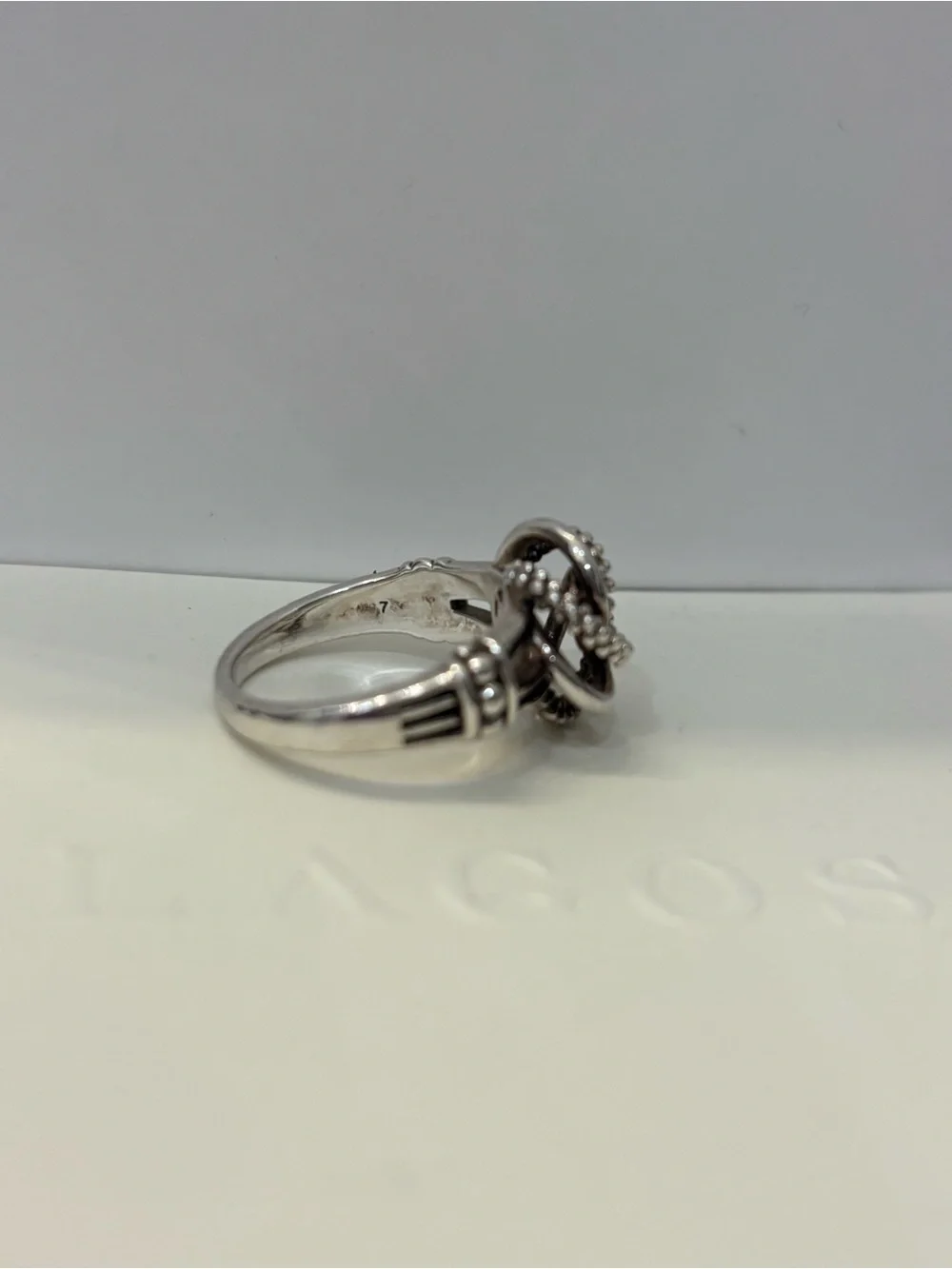 SOLD LAGOS Silver love knot Caviar Ring - Picture 3 of 3